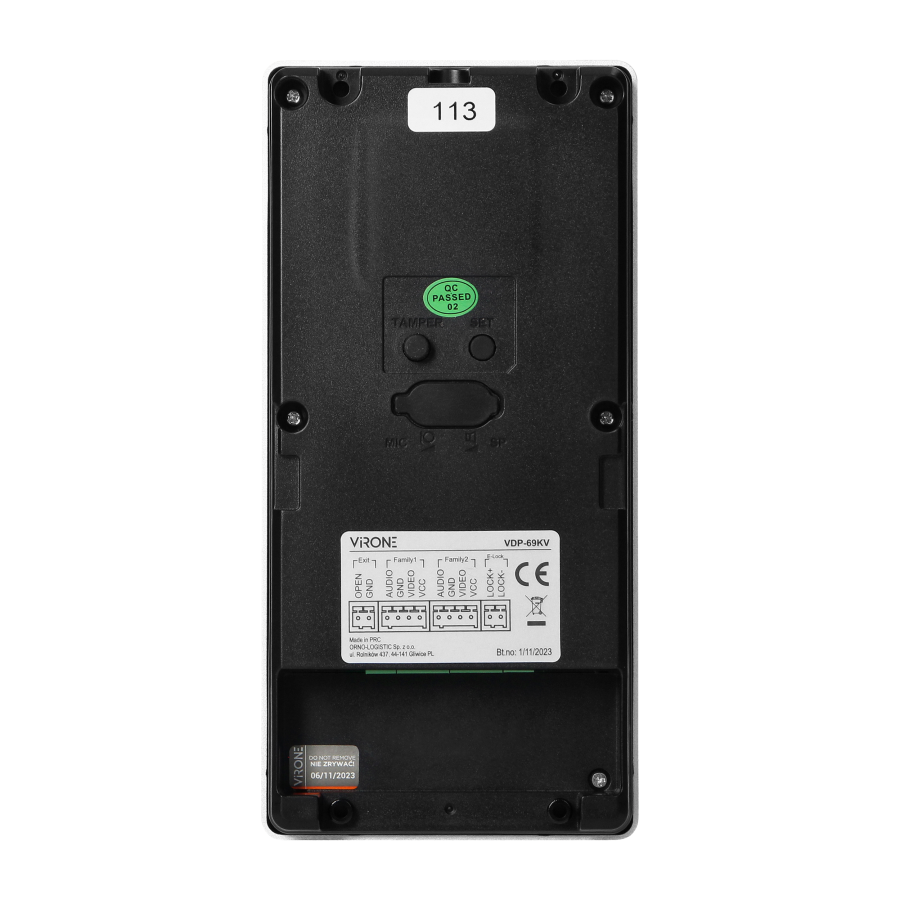 PAVONIS MULTI, two-family video doorphone set, 4-wire, 7", Wi-Fi, touch screen, Full HD, RFID